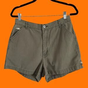 90's vintage green 100% cotton utility high waisted shorts Size 12 l.a. blues